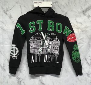 First Row Art Dept Graphic Fleece Hoodie Boys Small Black Green NWT Streetwear